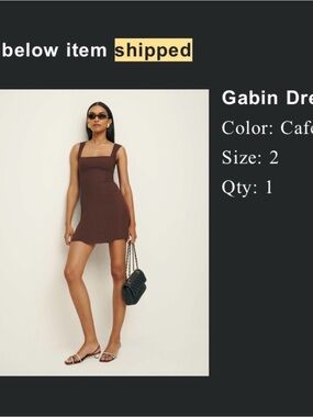 Reformation Gabin Mini Dress in Cafe Brown